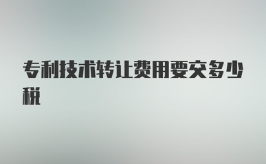 專利技術轉讓費用涉及哪些稅費？詳解稅務要點與優惠政策